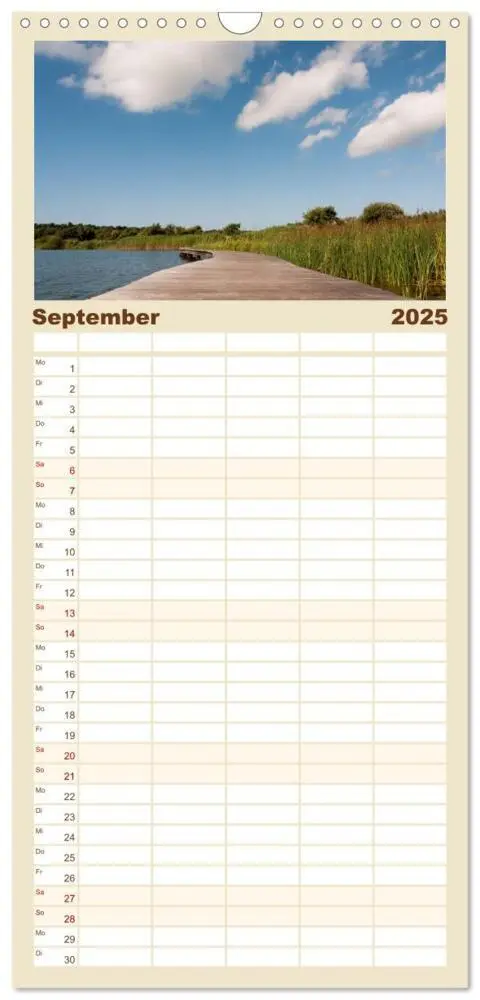 Bild: 9783457112830 | Familienplaner 2025 - Ameland mit 5 Spalten (Wandkalender, 21 x 45...
