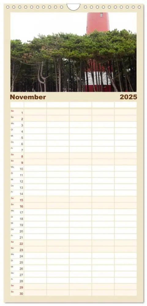 Bild: 9783457112830 | Familienplaner 2025 - Ameland mit 5 Spalten (Wandkalender, 21 x 45...
