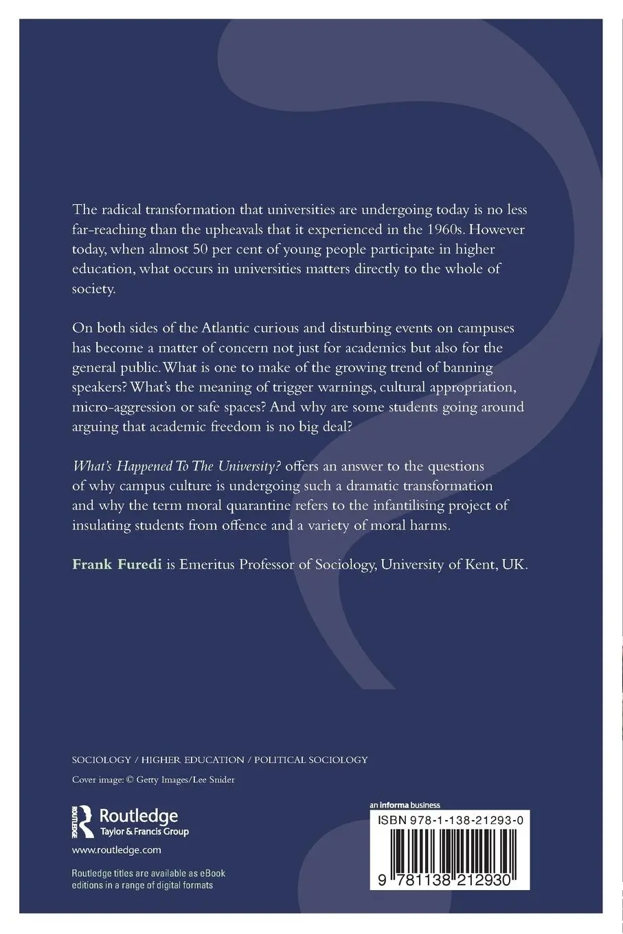 Rückseite: 9781138212930 | What's Happened To The University? | Frank Furedi | Taschenbuch | 2016