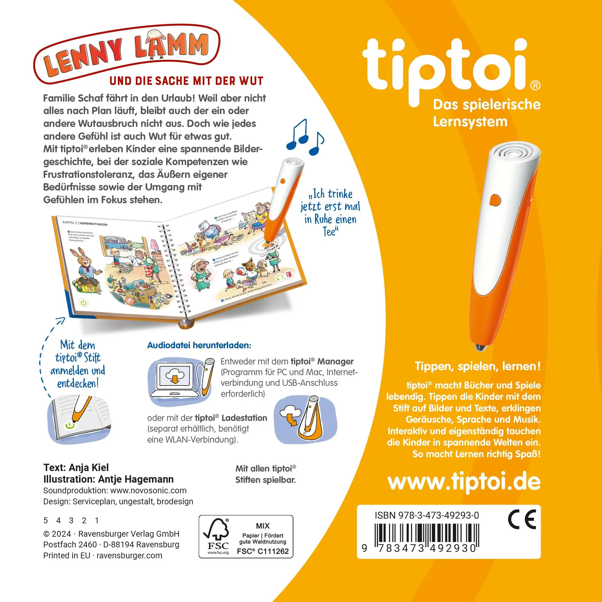 Rückseite: 9783473492930 | tiptoi® Bildergeschichten über den Umgang mit Gefühlen - Lenny Lamm...