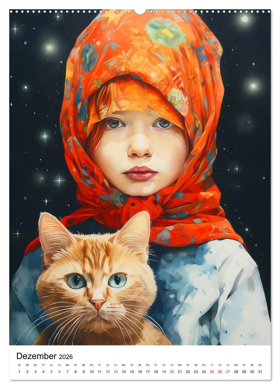 Bild: 9783516292930 | Katzenliebe Kunstbilder (Wandkalender 2026 DIN A2 hoch), CALVENDO...