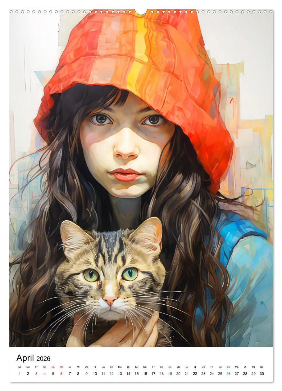 Bild: 9783516292930 | Katzenliebe Kunstbilder (Wandkalender 2026 DIN A2 hoch), CALVENDO...