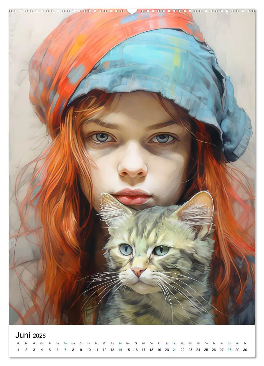 Bild: 9783516292930 | Katzenliebe Kunstbilder (Wandkalender 2026 DIN A2 hoch), CALVENDO...