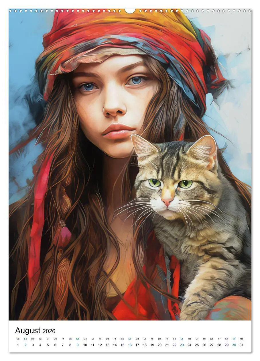 Bild: 9783516292930 | Katzenliebe Kunstbilder (Wandkalender 2026 DIN A2 hoch), CALVENDO...