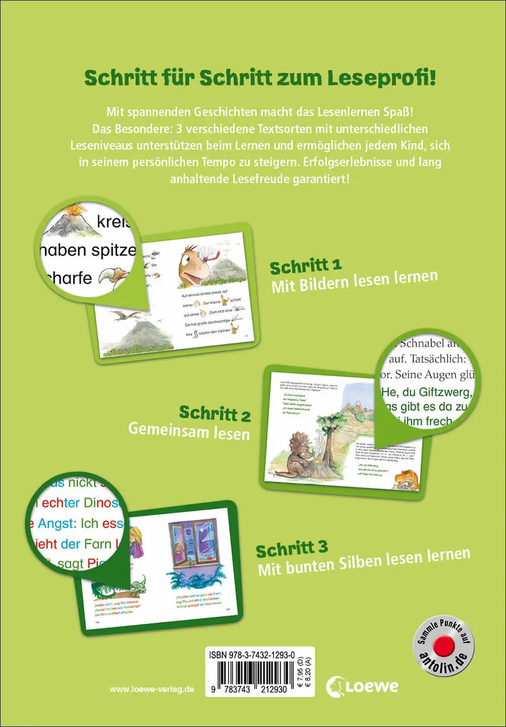 Rückseite: 9783743212930 | Lesenlernen in 3 Schritten - Die schönsten Dinogeschichten | Buch