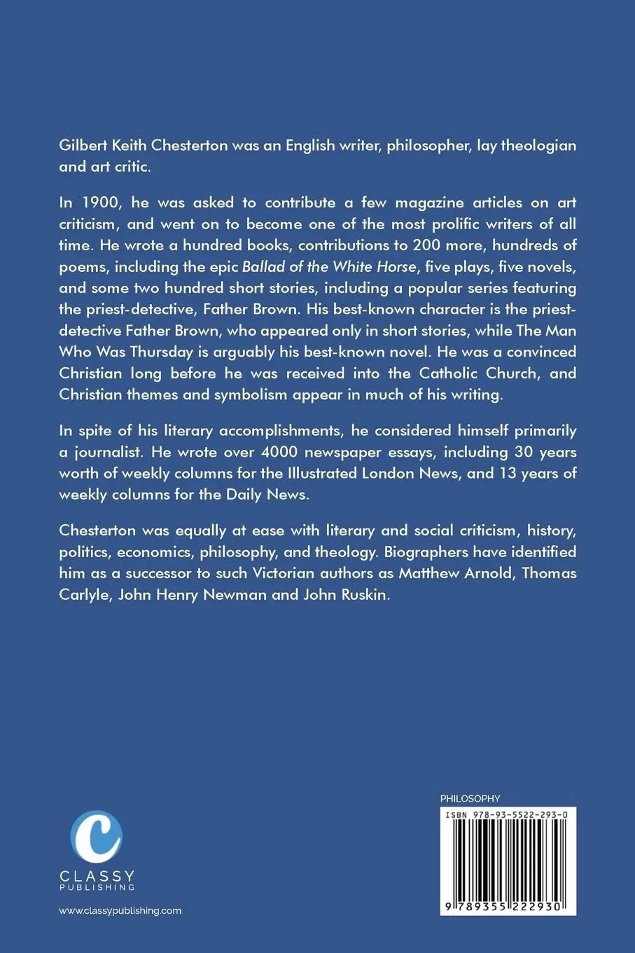 Rückseite: 9789355222930 | Chesterton Spiritual Classics Collection | G. K. Chesterton | Buch