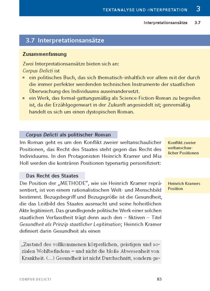 Bild: 9783129303030 | Corpus Delicti von Juli Zeh - Textanalyse und Interpretation | Zeh