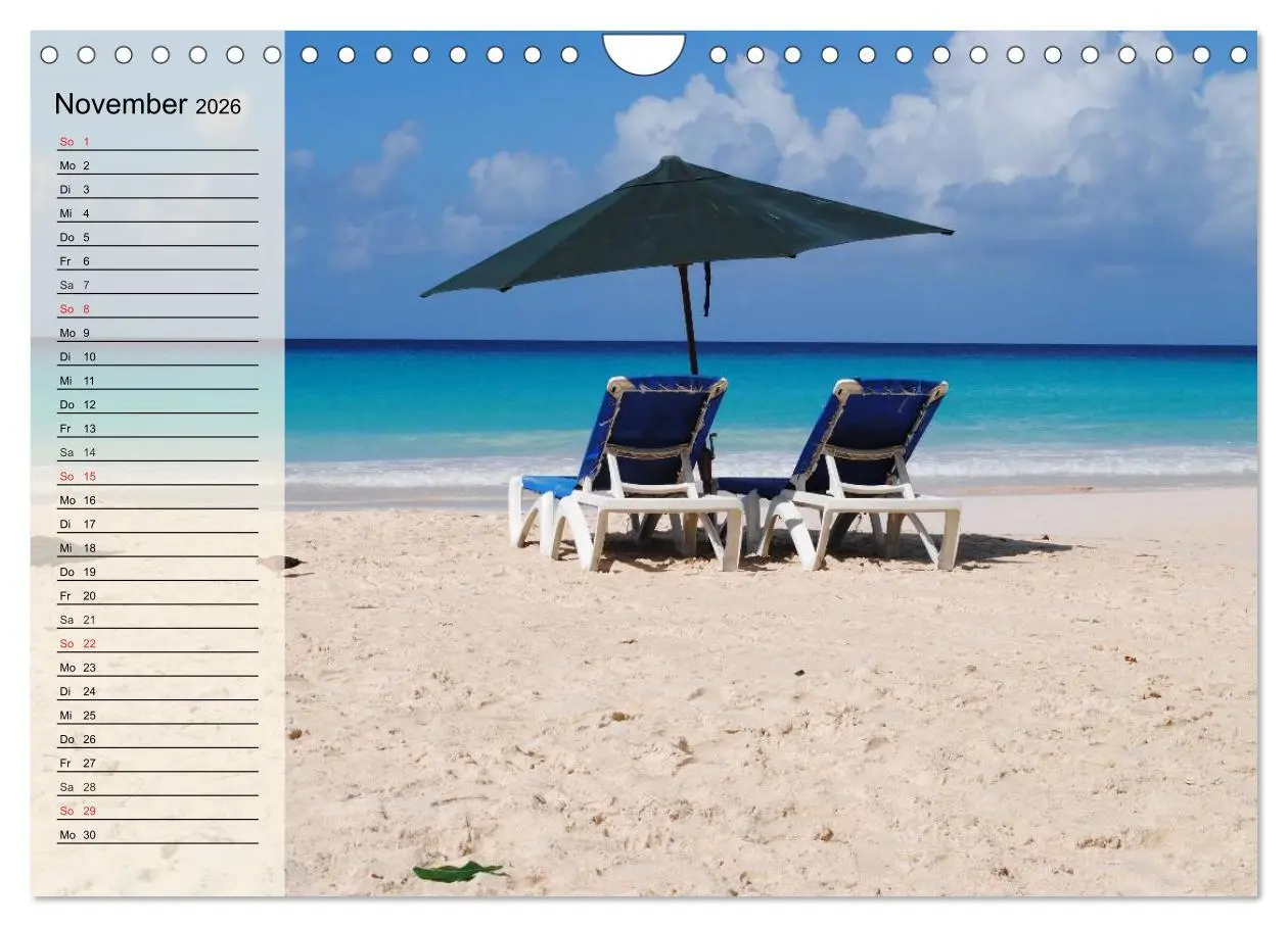 Bild: 9783516013030 | Traumstrände (Wandkalender 2026 DIN A4 quer), CALVENDO Monatskalender