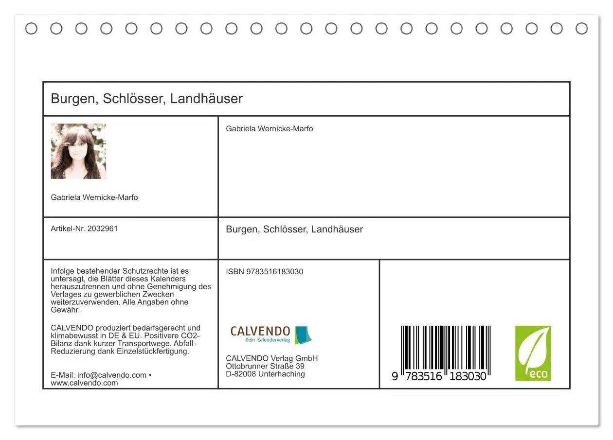 Bild: 9783516183030 | Burgen, Schlösser, Landhäuser (Tischkalender 2026 DIN A5 quer),...