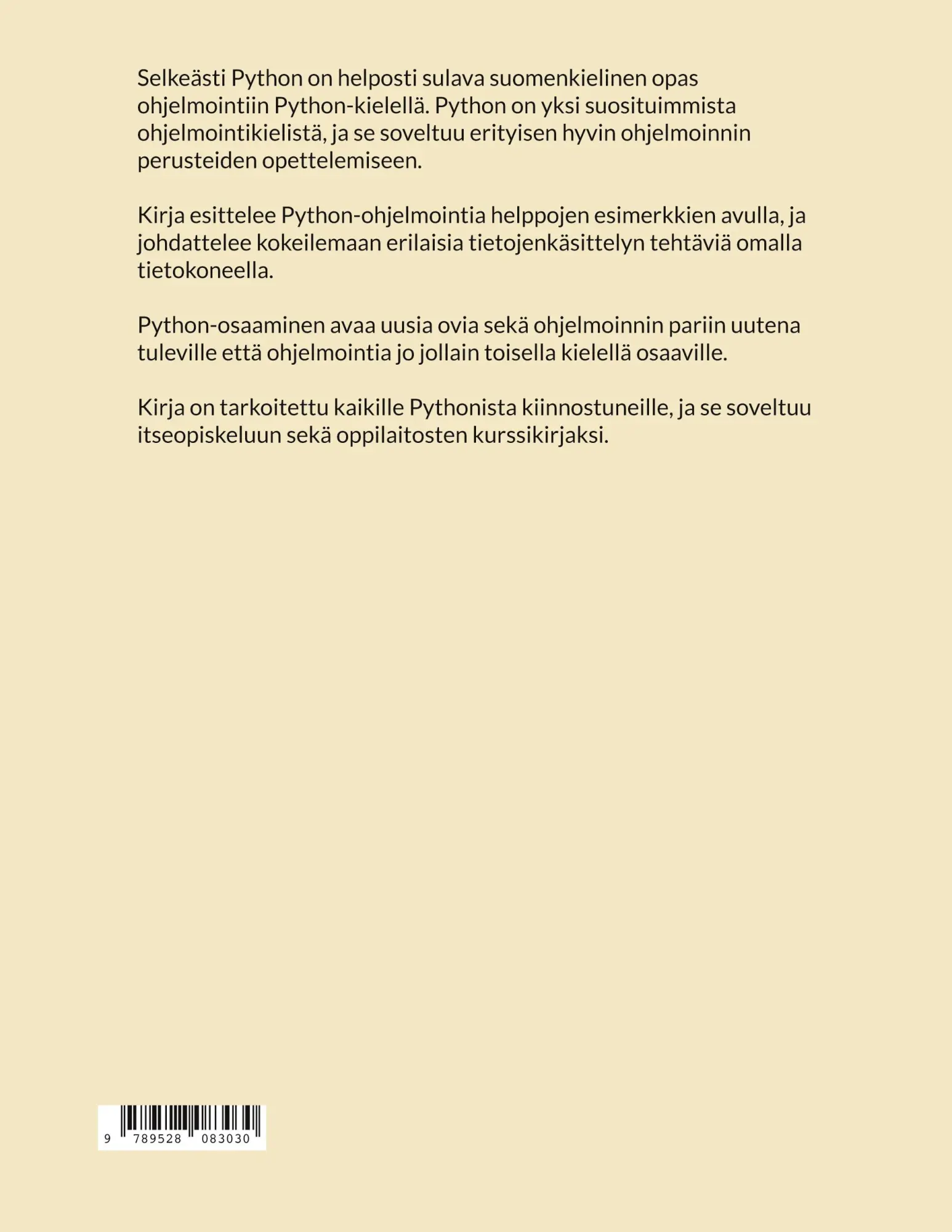 Rückseite: 9789528083030 | Selkeästi Python | Jere Käpyaho | Taschenbuch | Finnisch | 2024