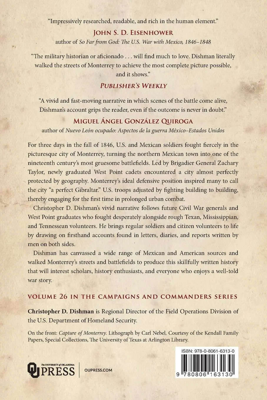 Rückseite: 9780806163130 | A Perfect Gibraltar | The Battle for Monterrey, Mexico, 1846 | Dishman