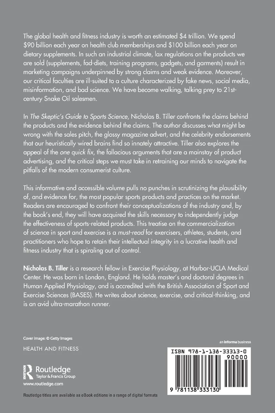 Rückseite: 9781138333130 | The Skeptic's Guide to Sports Science | Nicholas B. Tiller | Buch