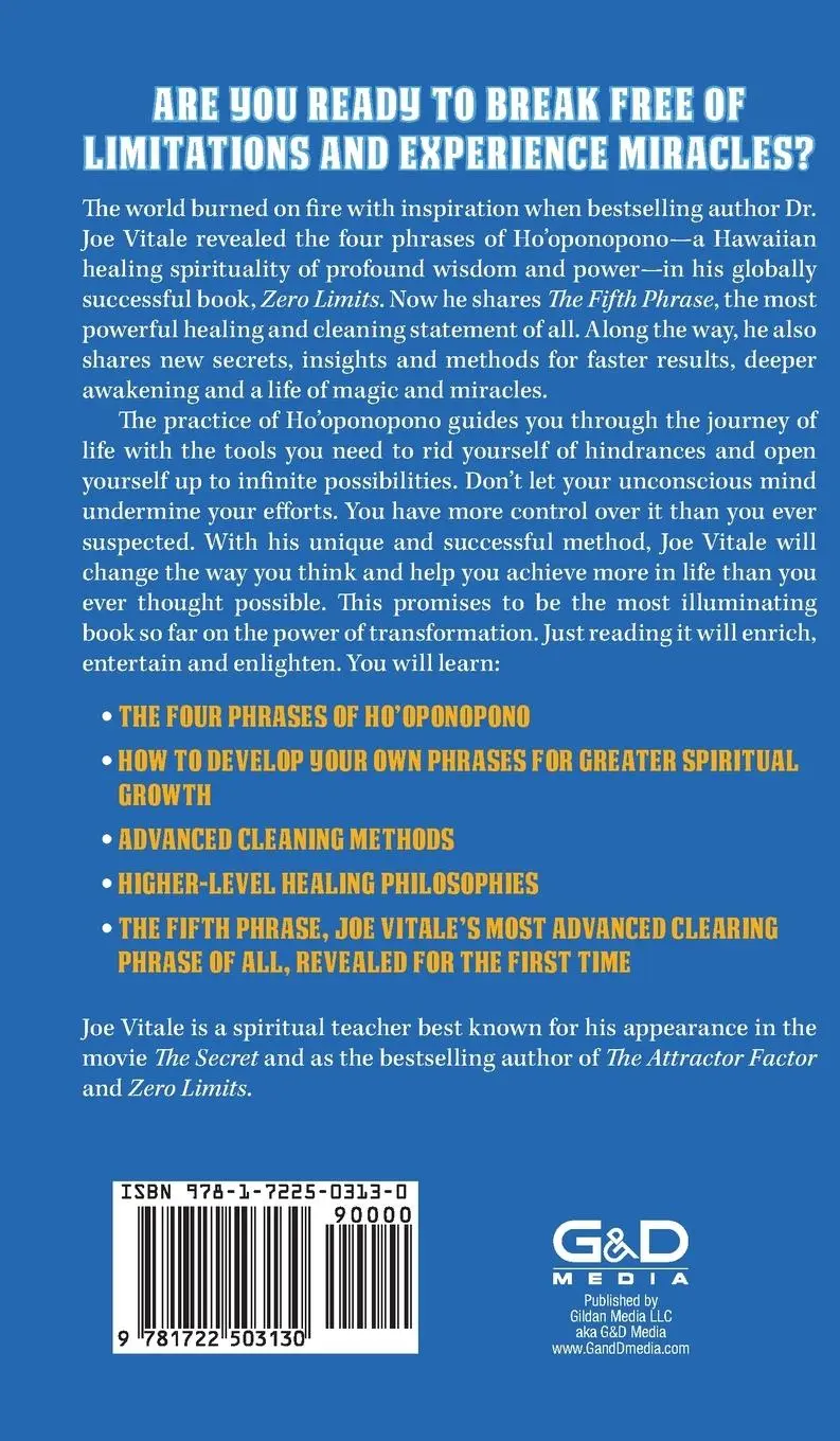 Rückseite: 9781722503130 | The Fifth Phrase | The Next Ho'oponopono and Zero Limits Healing Stage