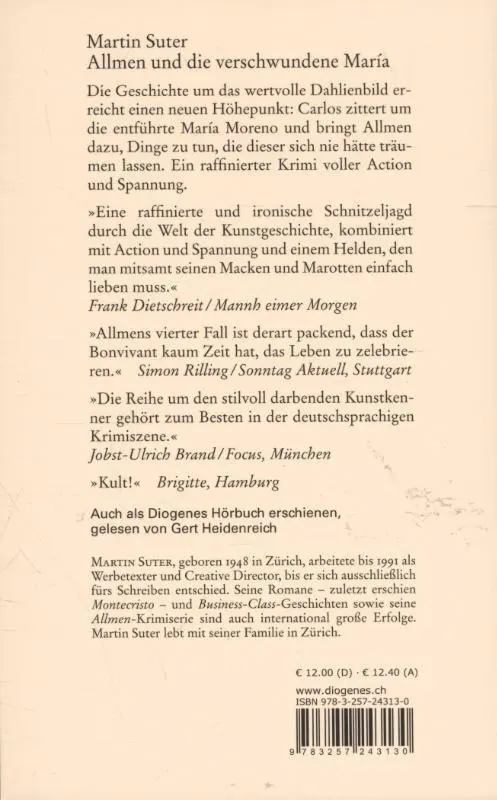 Rückseite: 9783257243130 | Allmen und die verschwundene María | Martin Suter | Taschenbuch | 2015