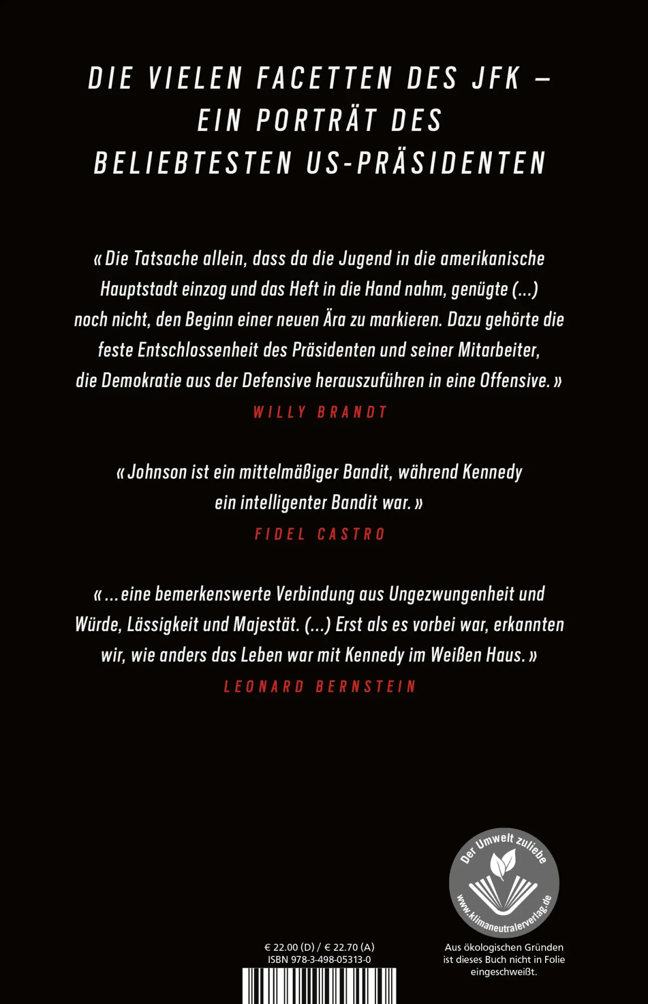 Rückseite: 9783498053130 | John F. Kennedy | Biographie | Alan Posener | Buch | 200 S. | Deutsch