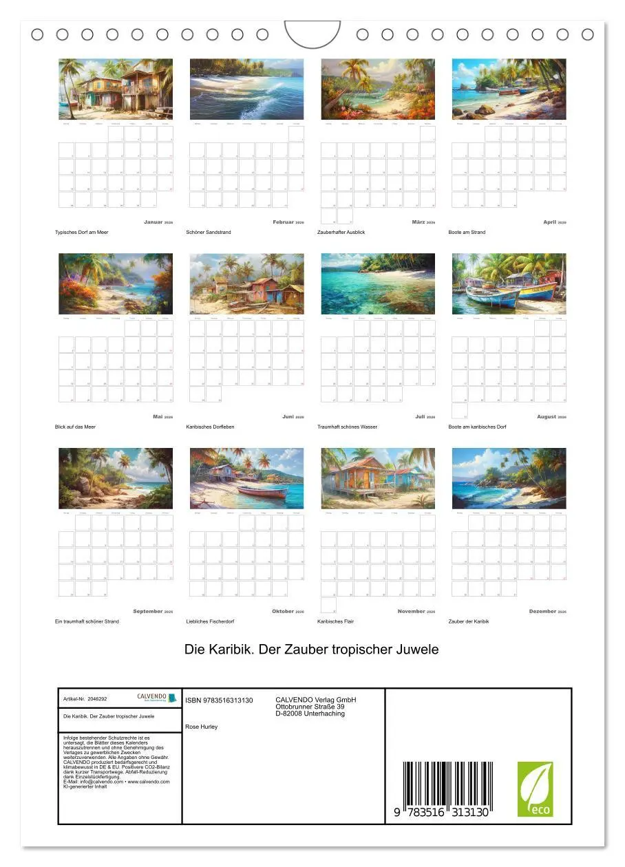 Bild: 9783516313130 | Die Karibik. Der Zauber tropischer Juwele (Wandkalender 2026 DIN A4...
