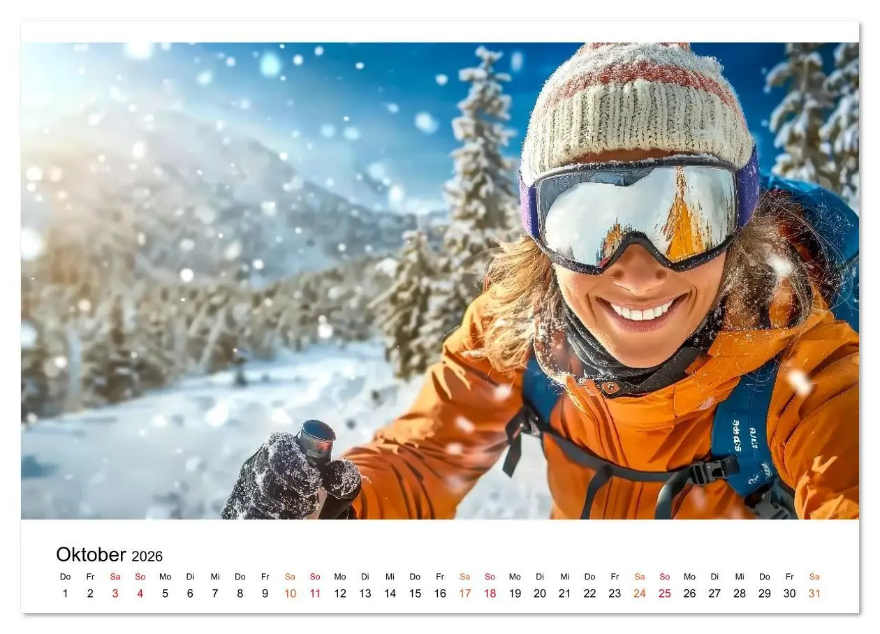 Bild: 9783516623130 | Skifahren - endlich Schnee (hochwertiger Premium Wandkalender 2026...
