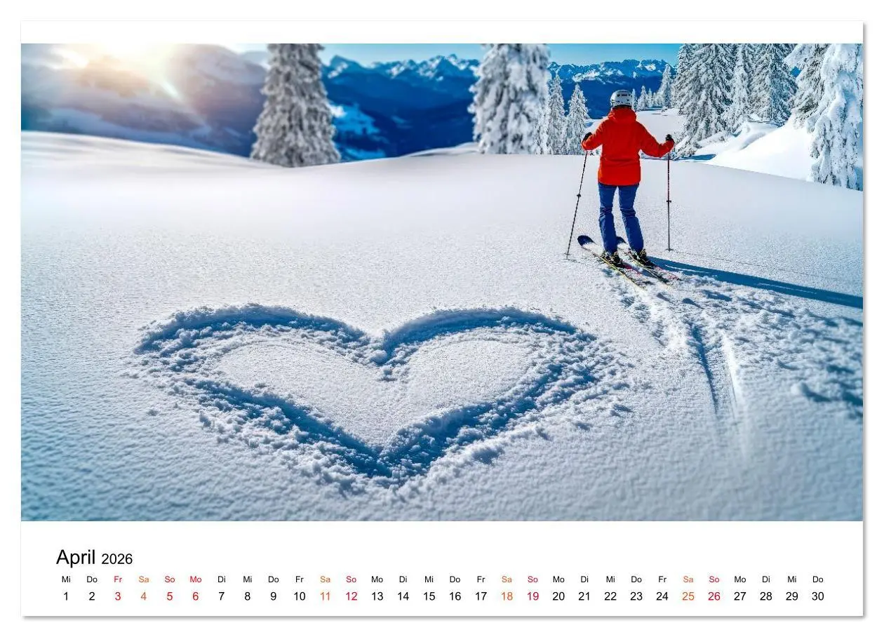 Bild: 9783516623130 | Skifahren - endlich Schnee (hochwertiger Premium Wandkalender 2026...