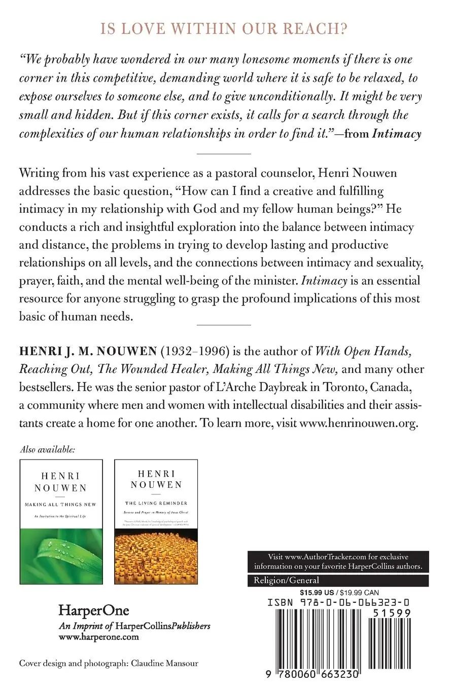 Rückseite: 9780060663230 | Intimacy - Reissue | Henri J. M. Nouwen | Taschenbuch | Englisch