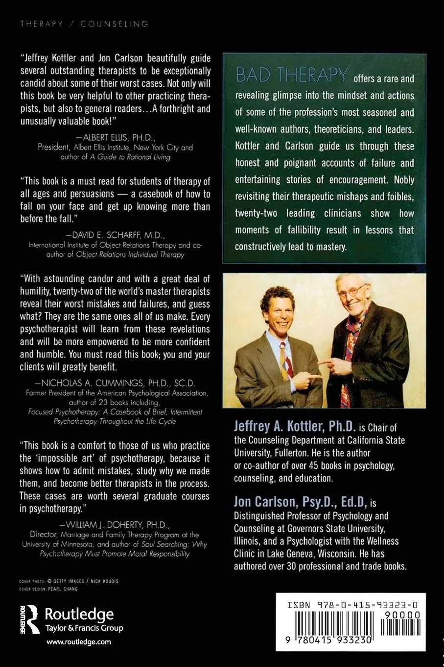 Rückseite: 9780415933230 | Bad Therapy | Master Therapists Share Their Worst Failures | Buch