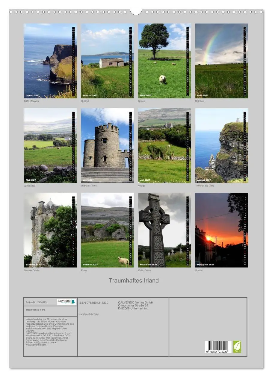 Bild: 9783594213230 | Traumhaftes Irland (Wandkalender 2027 DIN A2 hoch), CALVENDO...