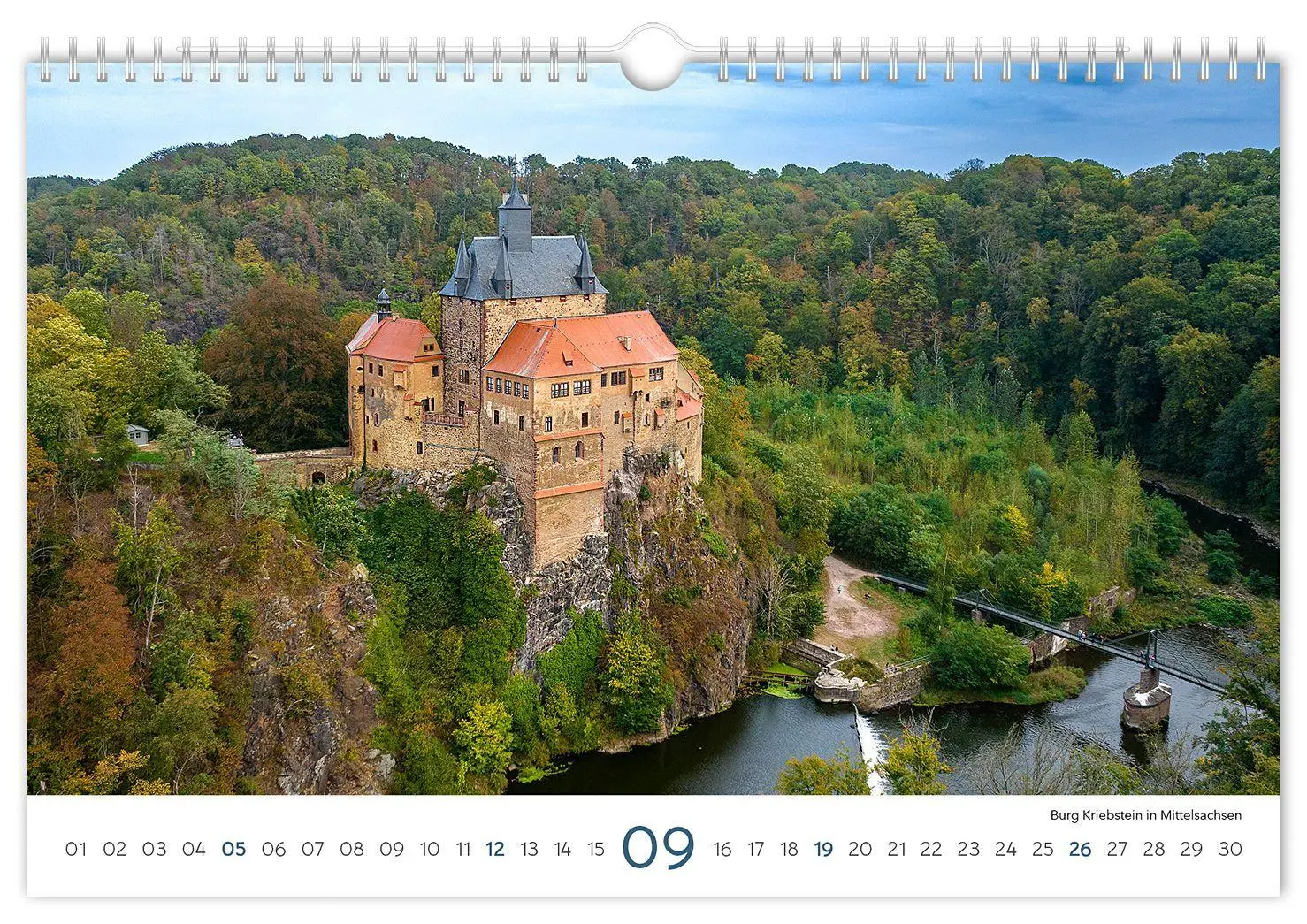 Bild: 9783912303230 | Kalender Sachsen 2027 | 30 x 20 cm weißes Kalendarium | Peter Schubert