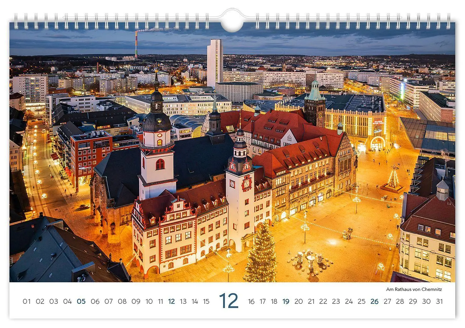 Bild: 9783912303230 | Kalender Sachsen 2027 | 30 x 20 cm weißes Kalendarium | Peter Schubert