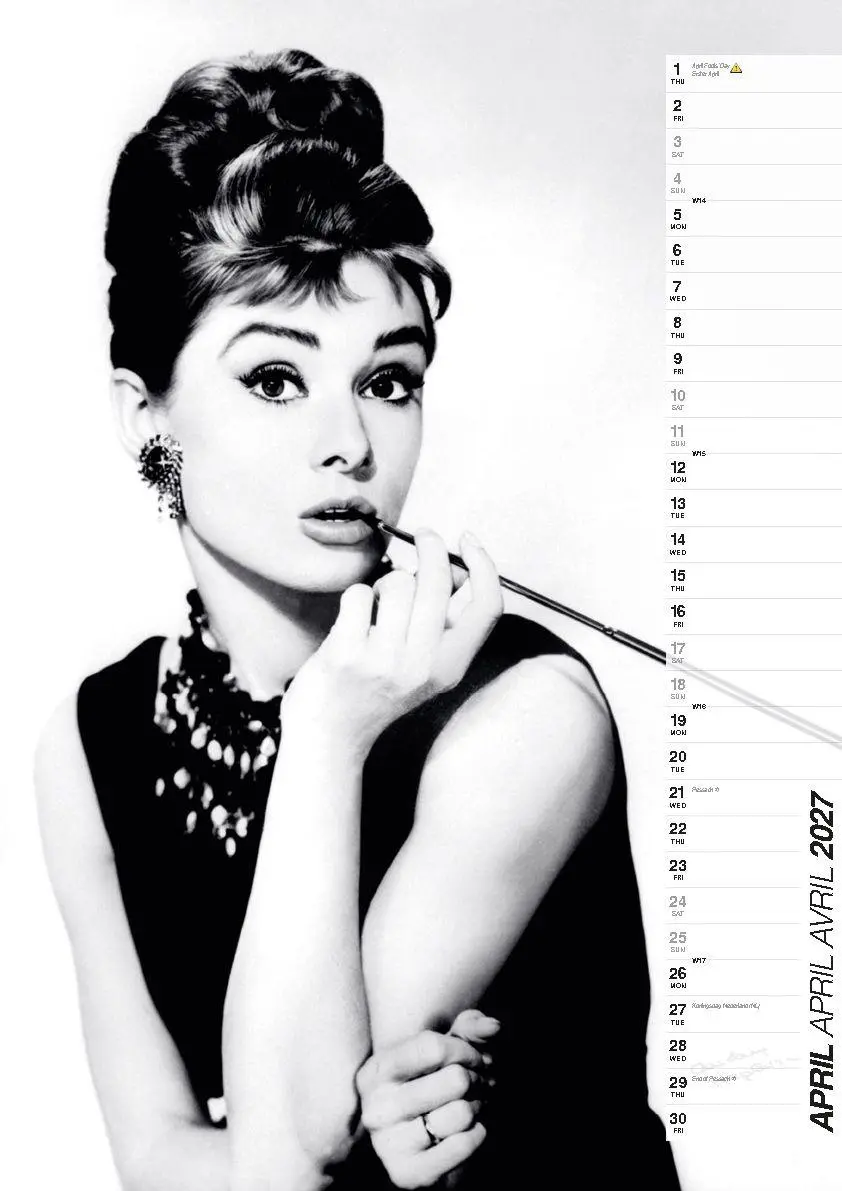 Bild: 9798893613230 | Audrey Hepburn Kalender 2027 - Glamour Film Stars | Audrey Hepburn