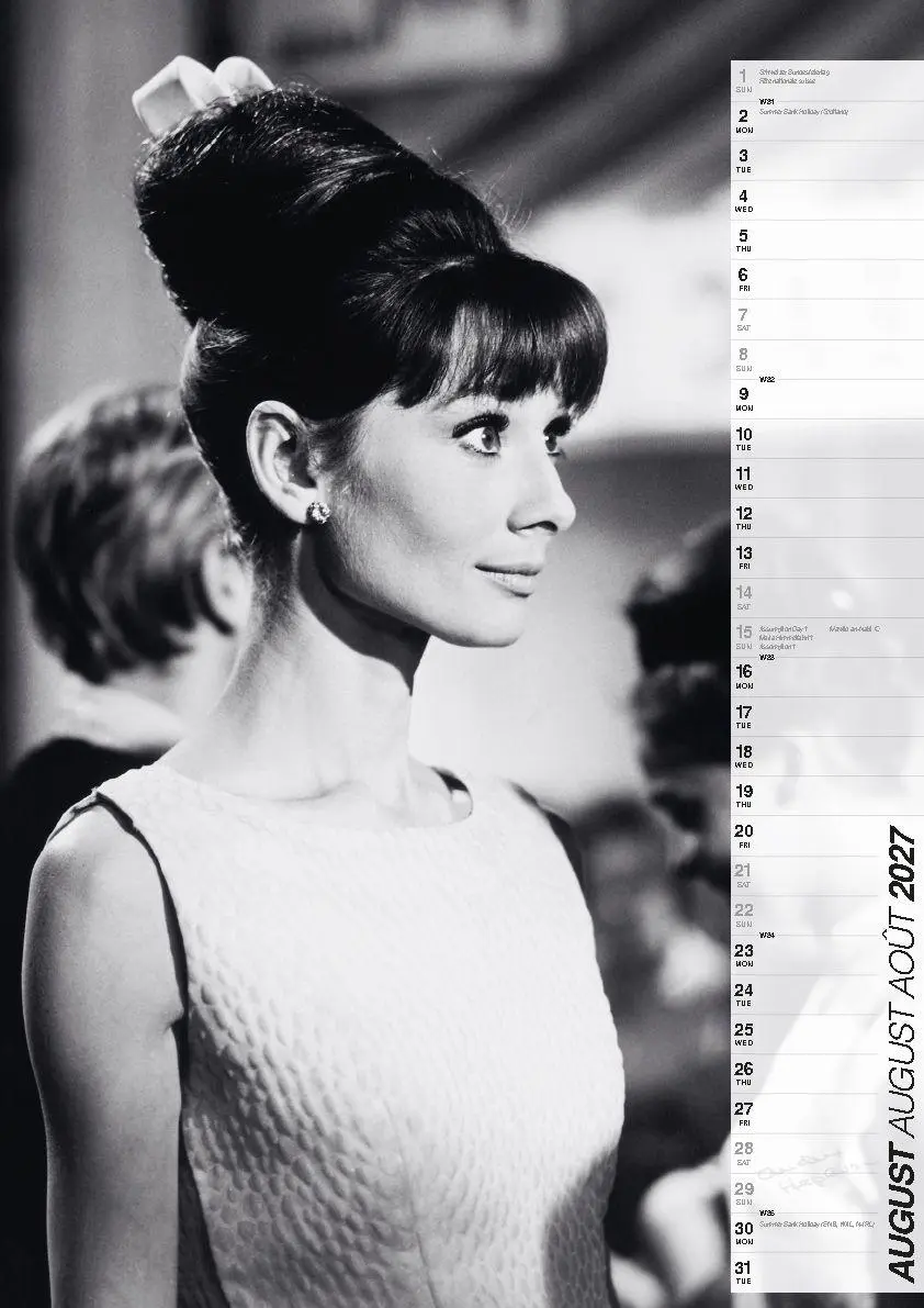 Bild: 9798893613230 | Audrey Hepburn Kalender 2027 - Glamour Film Stars | Audrey Hepburn