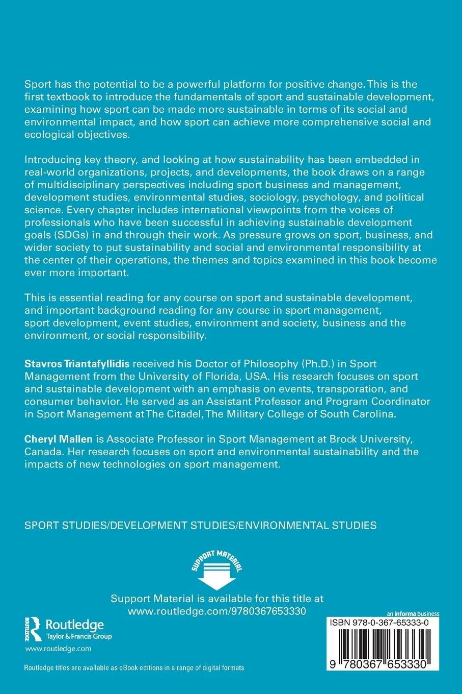 Rückseite: 9780367653330 | Sport and Sustainable Development | An Introduction | Taschenbuch