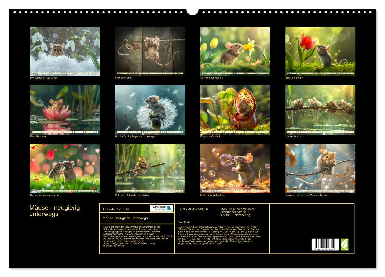 Bild: 9783457443330 | Mäuse - neugierig unterwegs (Wandkalender 2026 DIN A2 quer),...