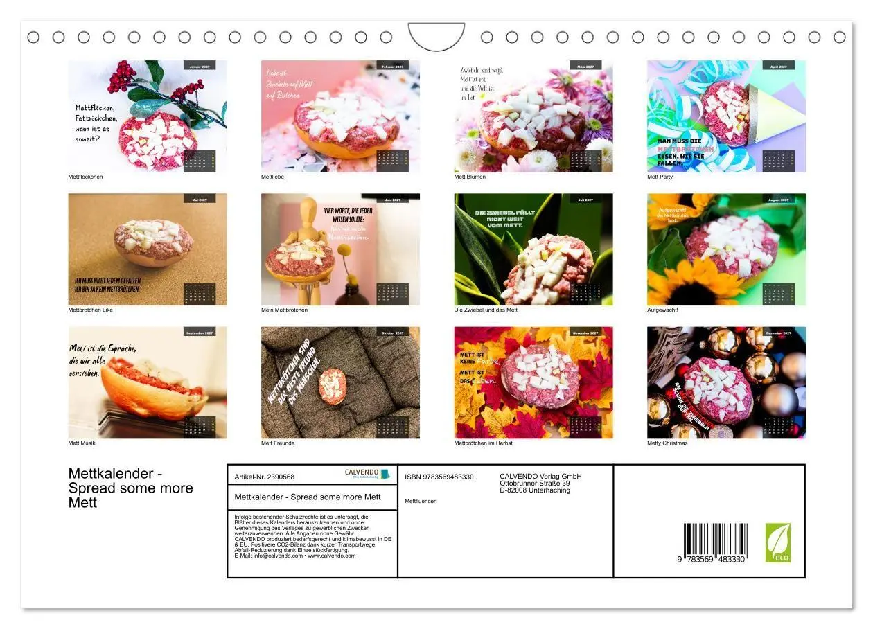 Bild: 9783569483330 | Mettkalender - Spread some more Mett (Wandkalender 2027 DIN A4...