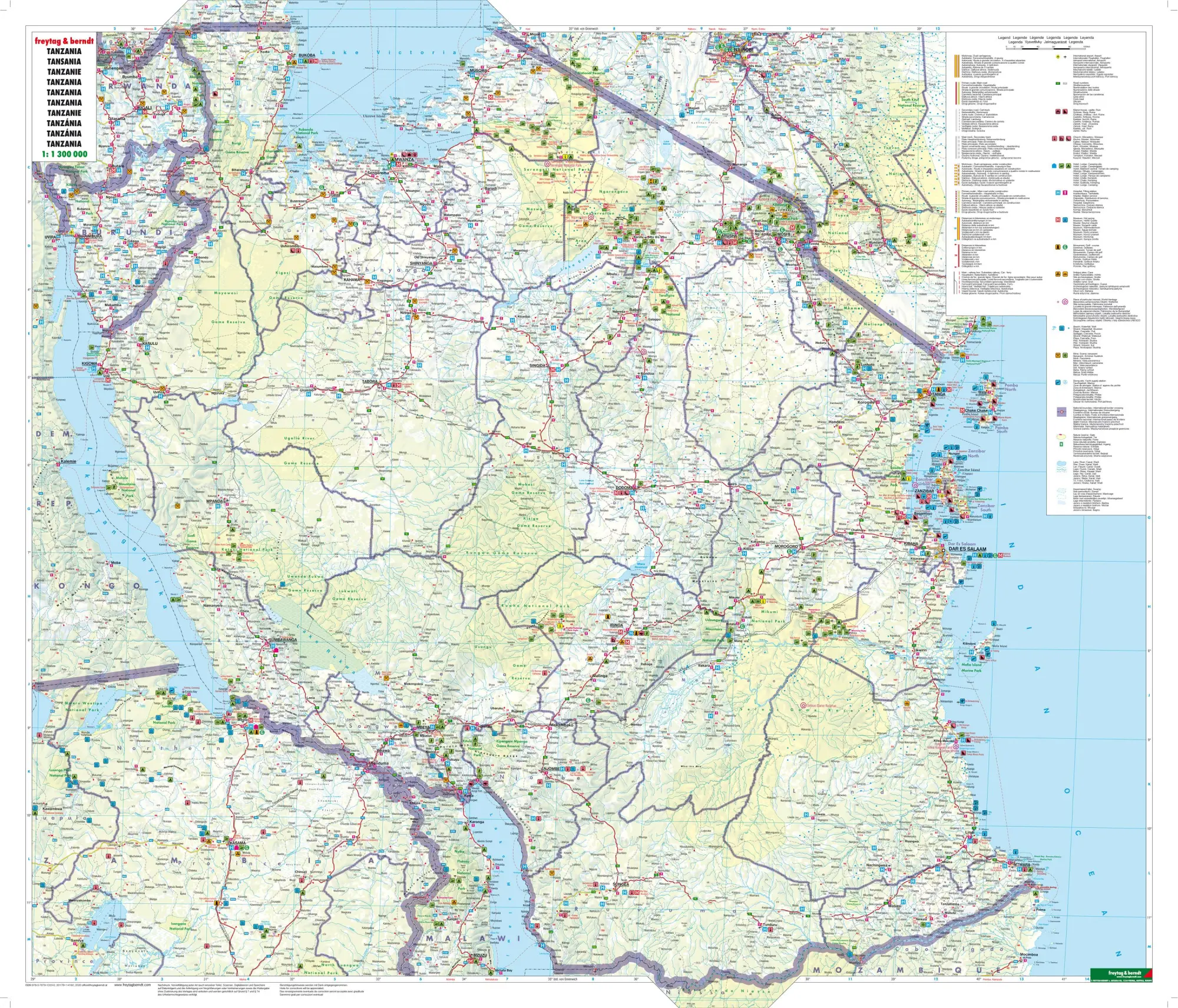 Bild: 9783707913330 | Tansania 1 : 1 300 000 | (Land-)Karte | Englisch | 2017