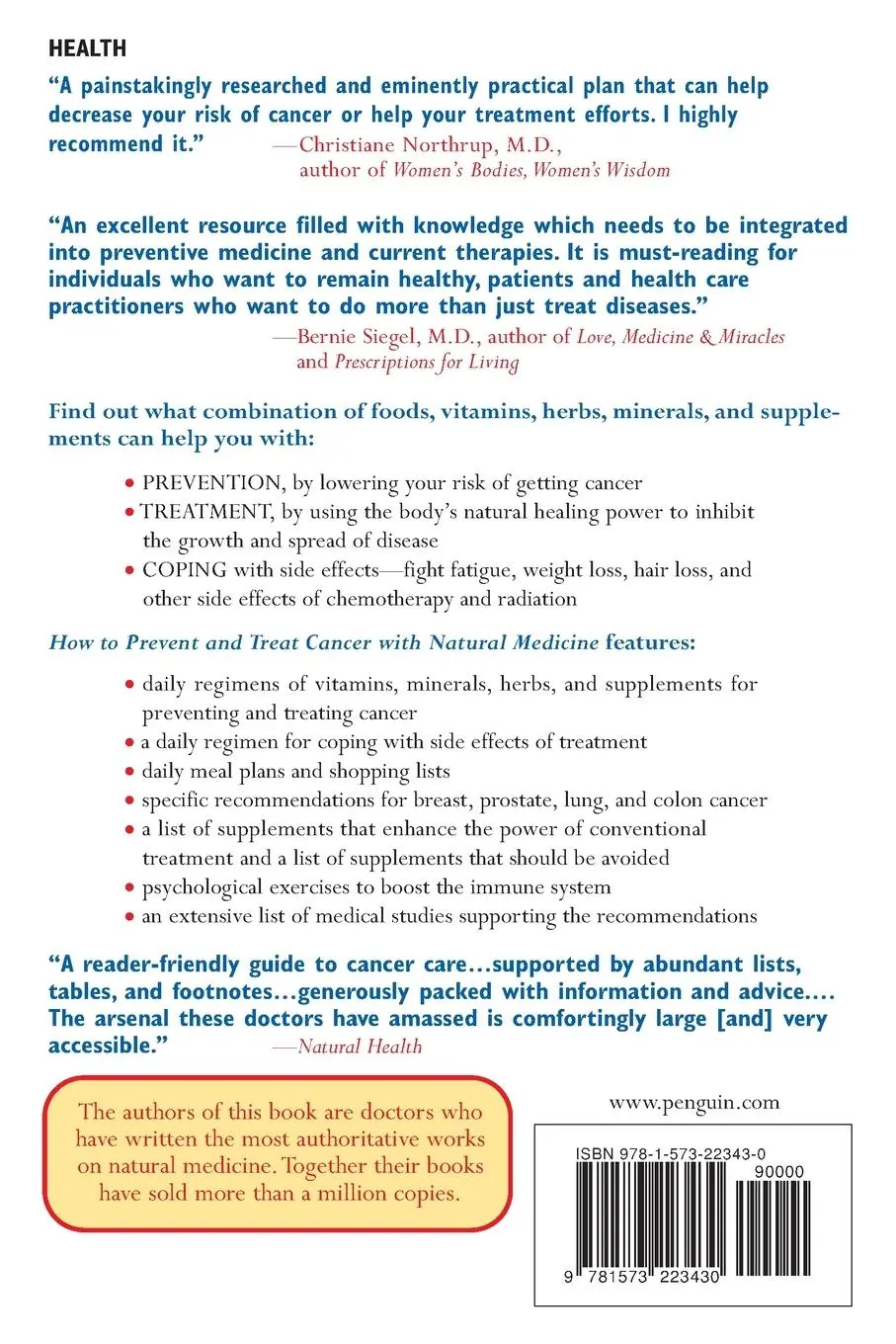 Rückseite: 9781573223430 | How to Prevent and Treat Cancer with Natural Medicine | Michael Murray