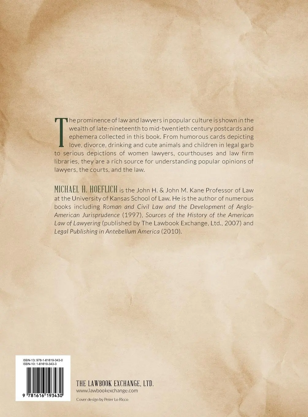 Rückseite: 9781616193430 | The Law in Postcards &amp; Ephemera 1890-1962 | Michael H. Hoeflich | Buch