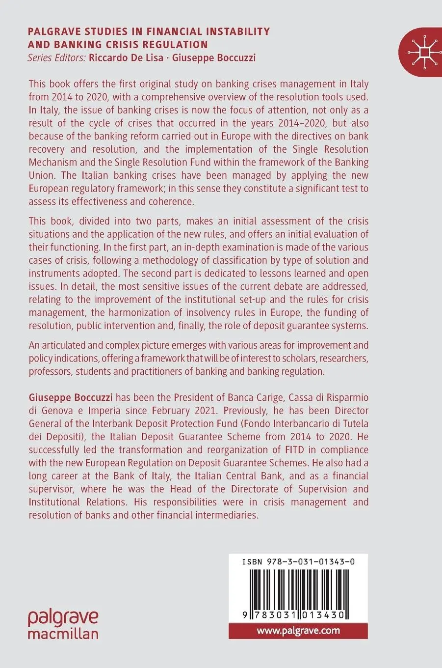 Rückseite: 9783031013430 | Banking Crises in Italy | Giuseppe Boccuzzi | Buch | xx | Englisch