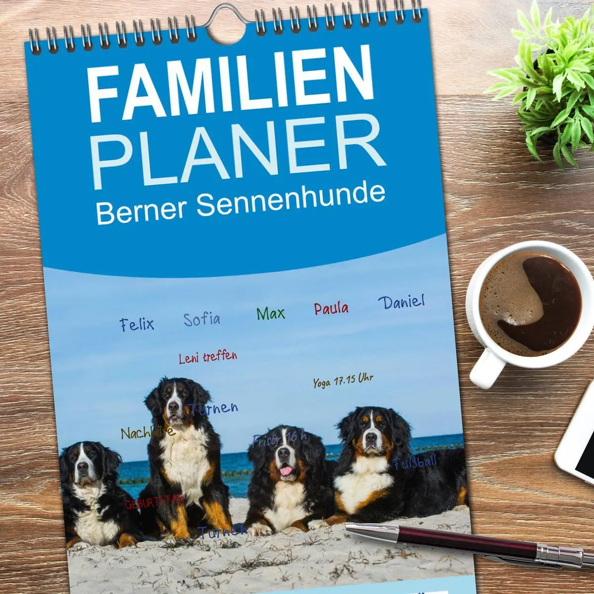 Bild: 9783516523430 | Familienplaner 2026 - Berner Sennenhund 2026 mit 5 Spalten...