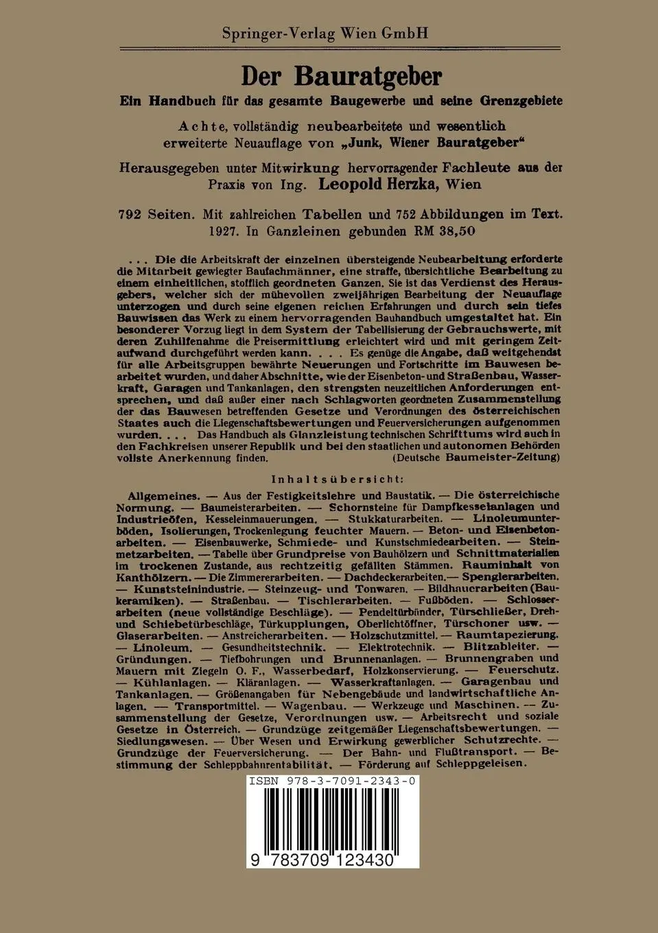 Rückseite: 9783709123430 | Der Brunnenbau | Franz Bösenkopf | Taschenbuch | Paperback | v