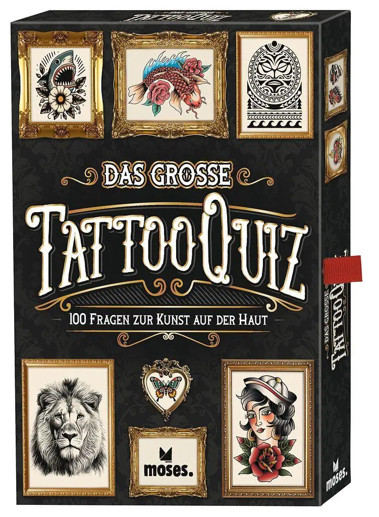 Cover: 9783964553430 | Das große Tattoo Quiz | 100 Fragen zur Kunst auf der Haut | Björn Moll
