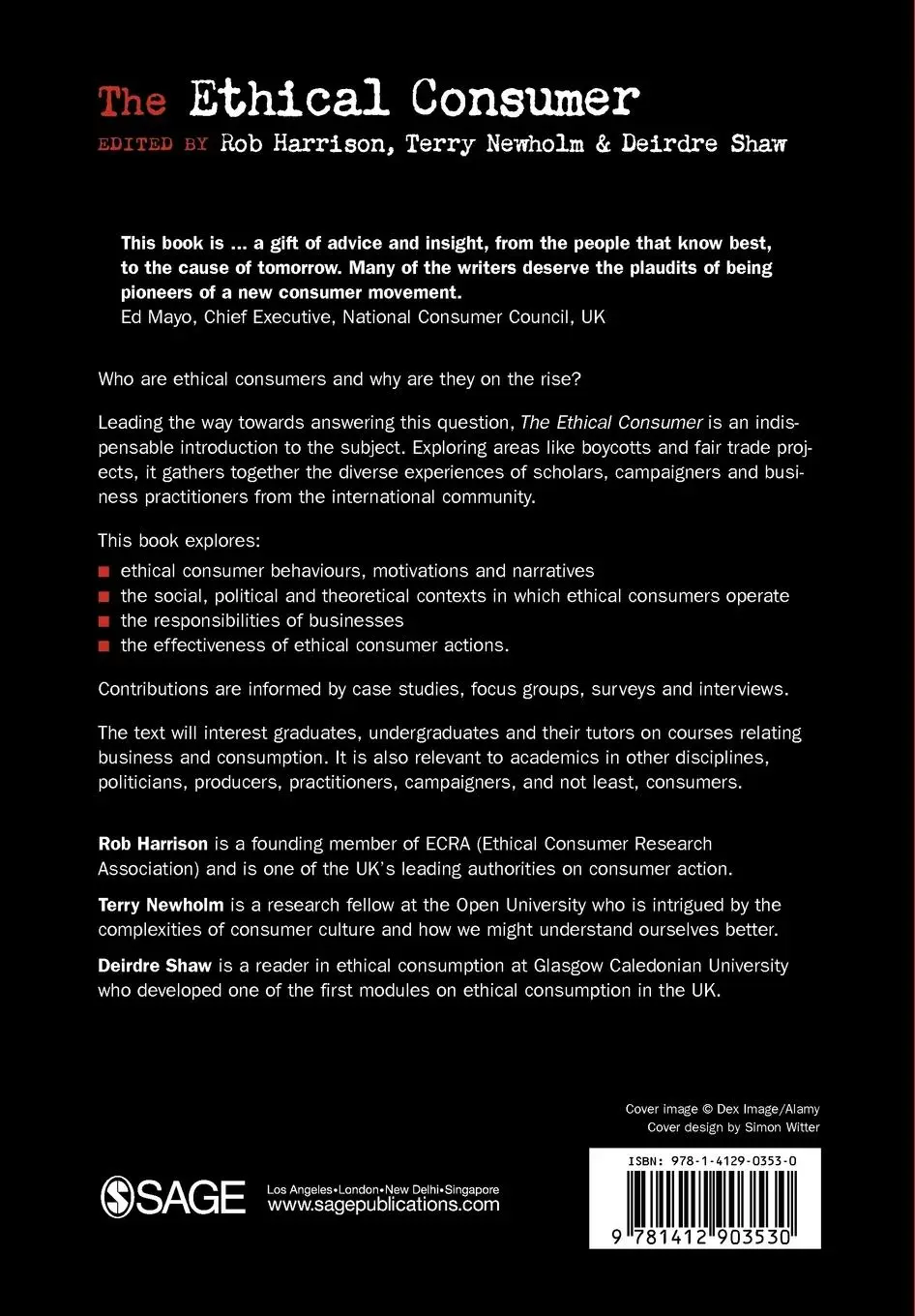 Rückseite: 9781412903530 | The Ethical Consumer | Rob Harrison (u. a.) | Taschenbuch | Englisch