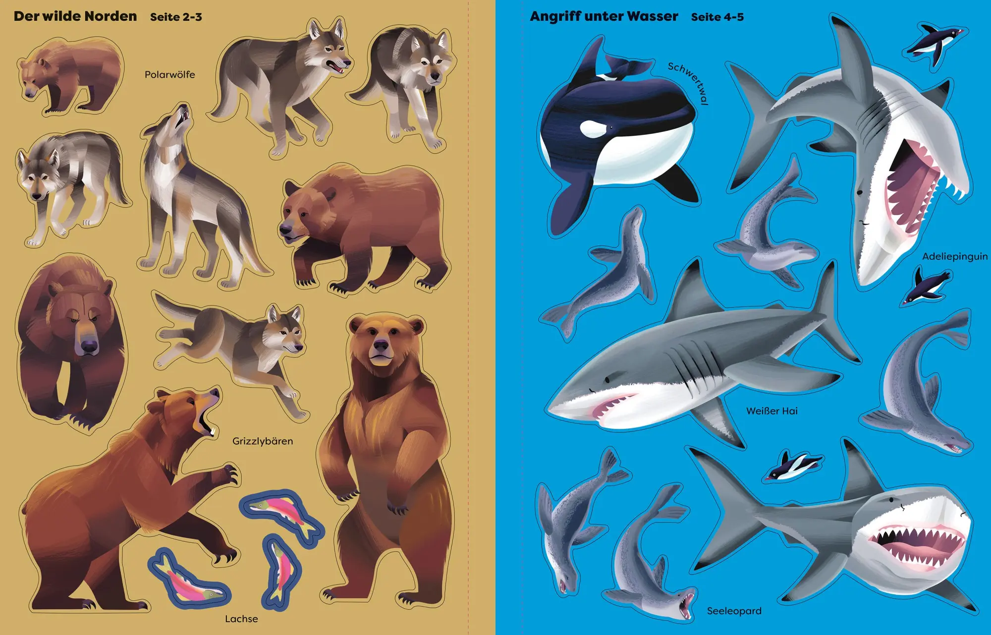 Bild: 9781035703630 | Die große Sticker-Tierwelt: Gefährliche Tiere | Taschenbuch | 44 S.