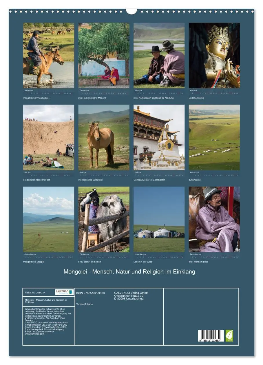 Bild: 9783516293630 | Mongolei - Mensch, Natur und Religion im Einklang (Wandkalender...