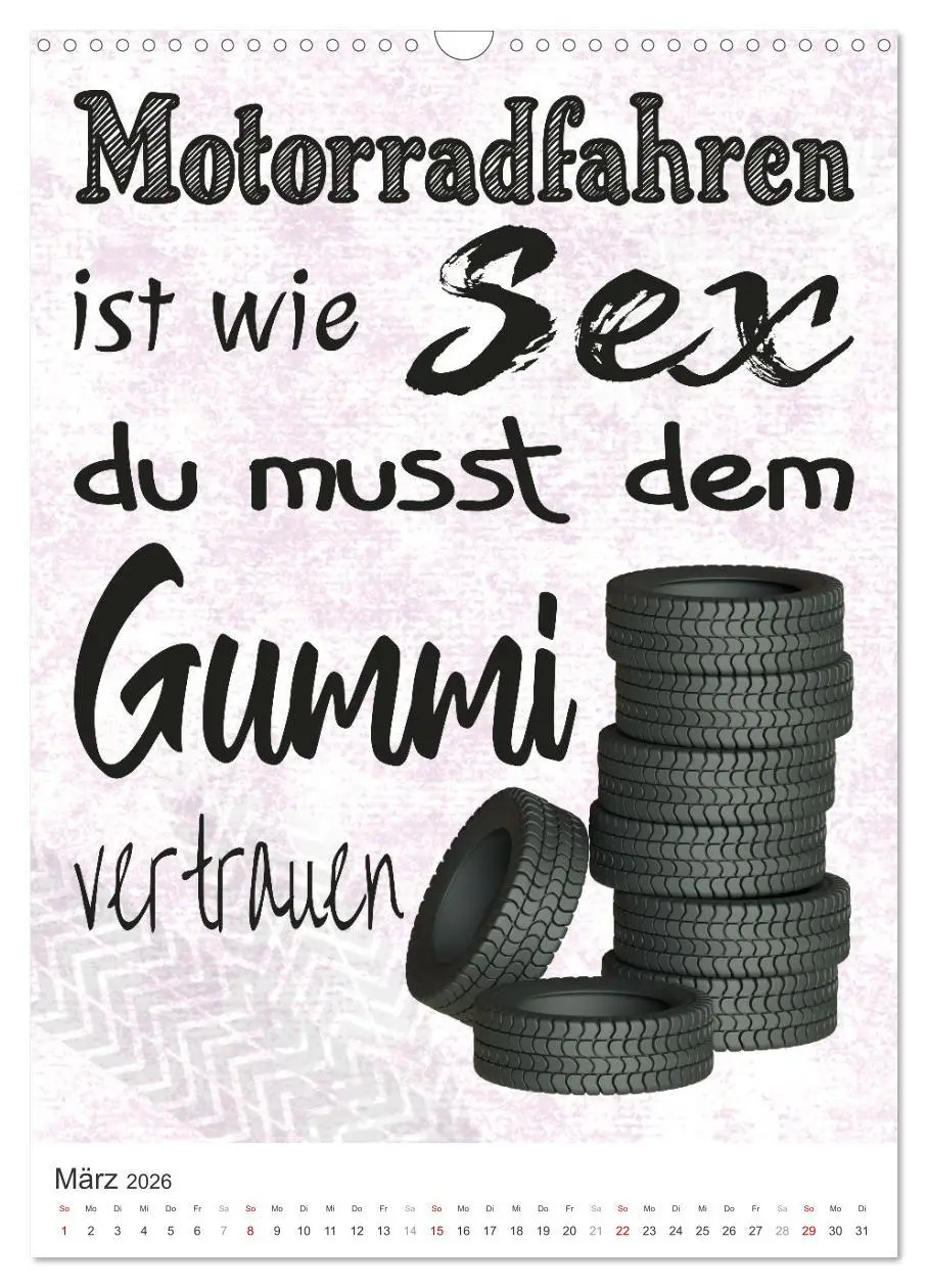 Bild: 9783516363630 | Coole Biker-Sprüche (Wandkalender 2026 DIN A3 hoch), CALVENDO...