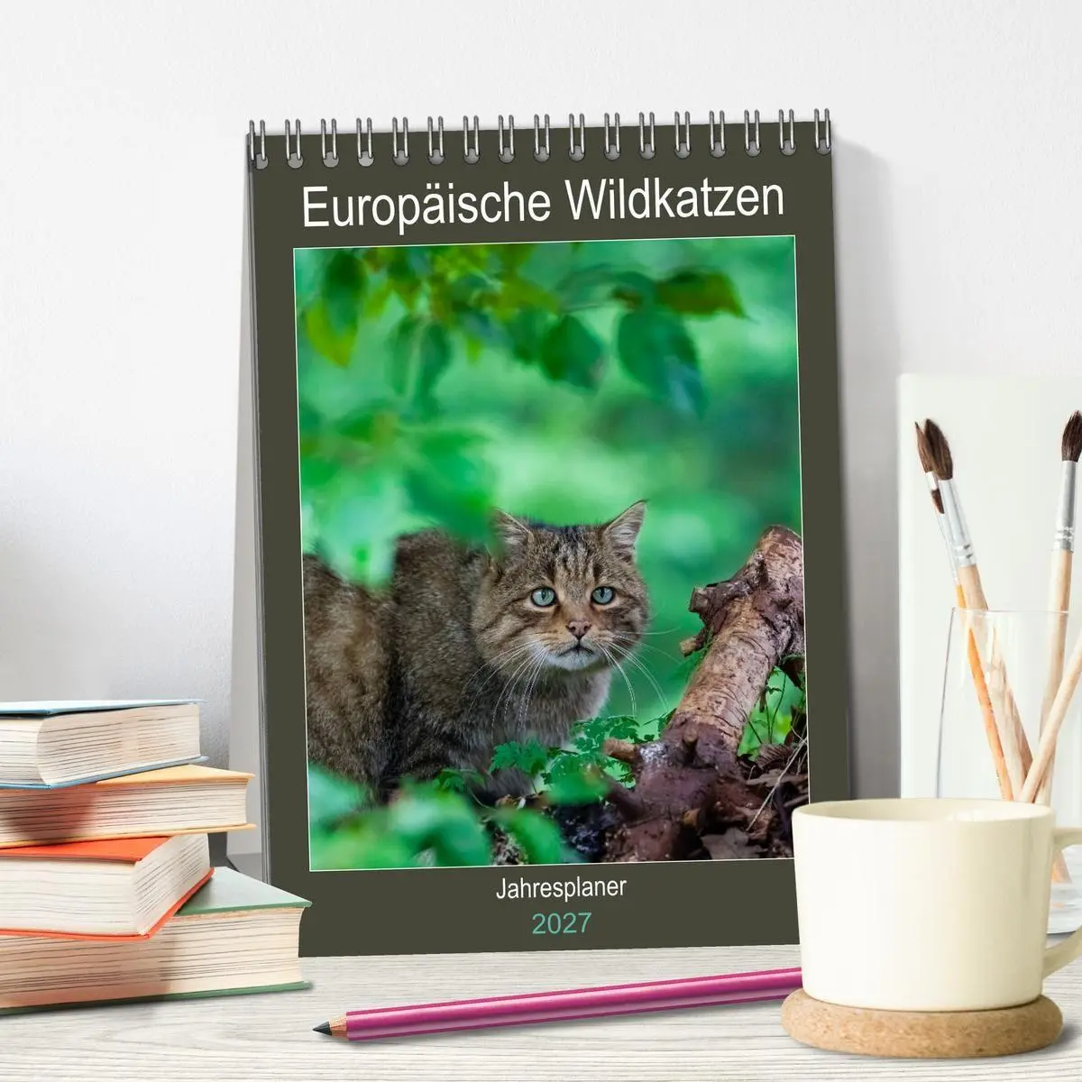 Bild: 9783569763630 | Europäische Wildkatzen - Jahresplaner (Tischkalender 2027 DIN A5...