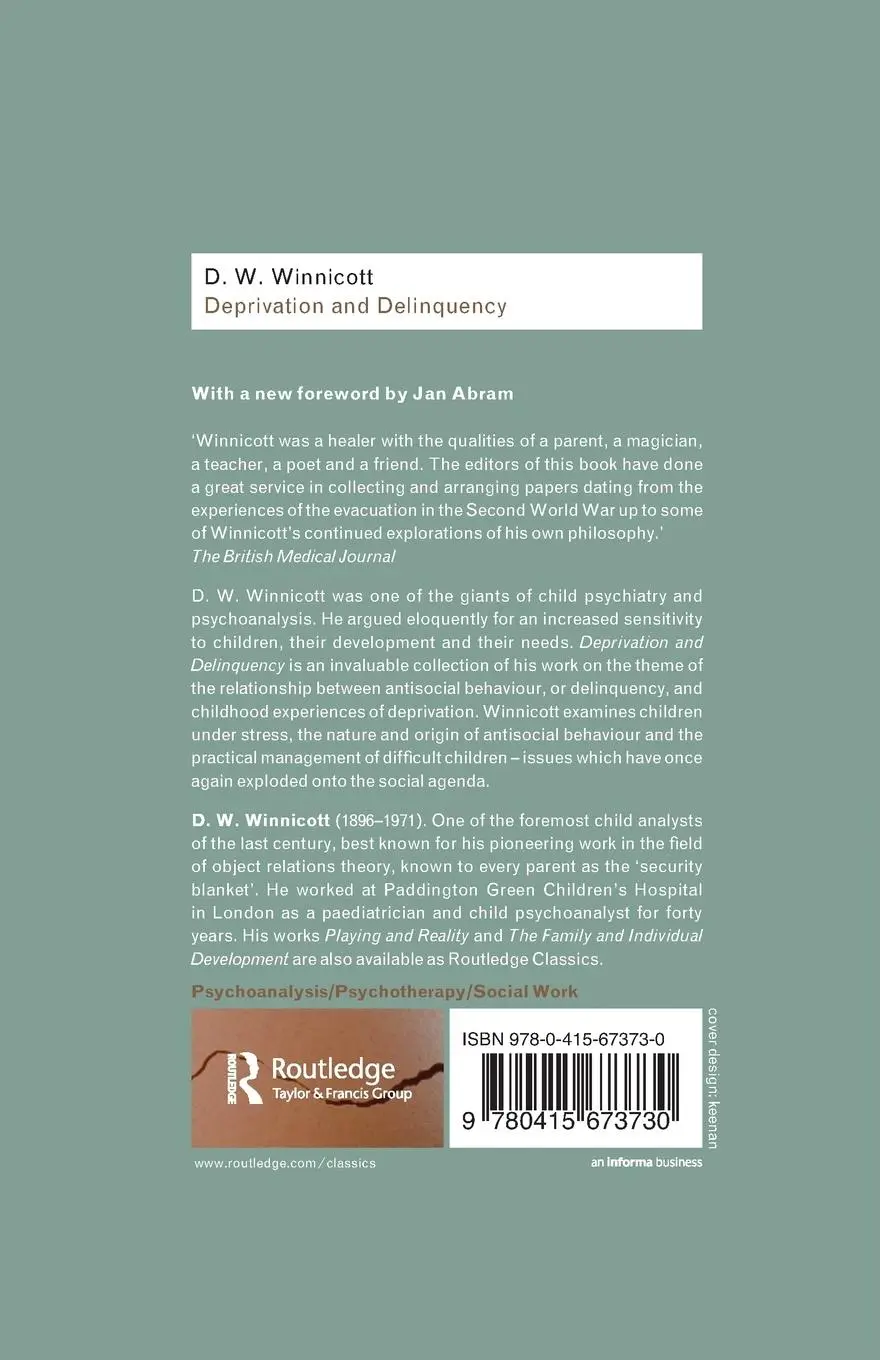 Rückseite: 9780415673730 | Deprivation and Delinquency | D. W. Winnicott | Taschenbuch | Englisch