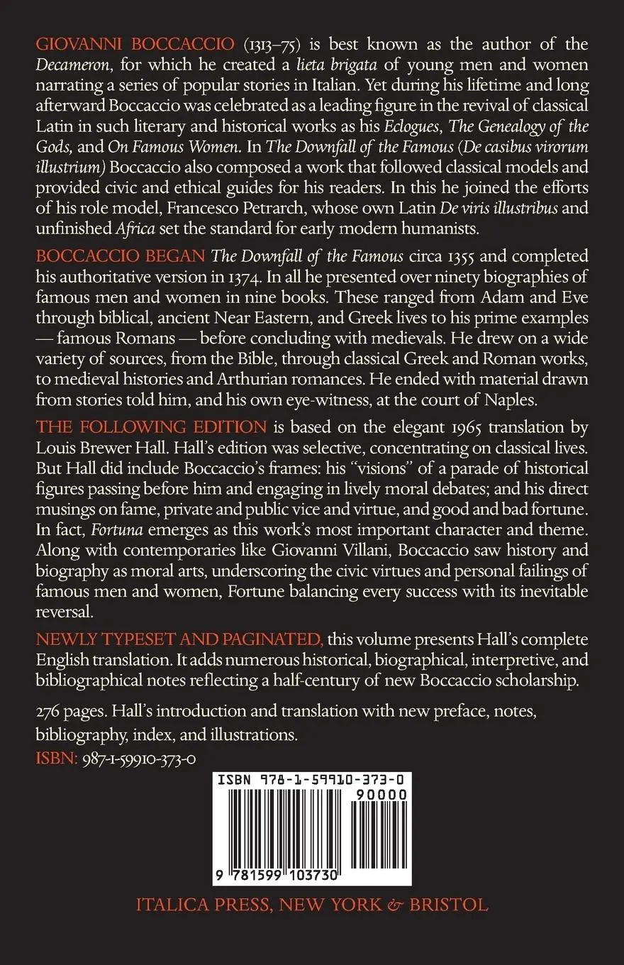 Rückseite: 9781599103730 | The Downfall of the Famous | Giovanni Boccaccio | Taschenbuch | 2018