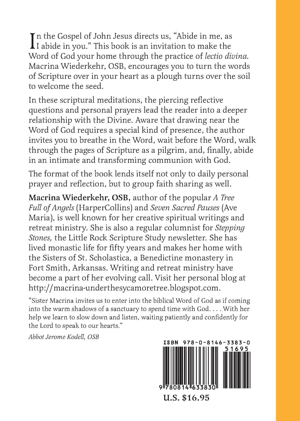 Rückseite: 9780814633830 | Abide | Keeping Vigil with the Word of God | Macrina Wiederkehr | Buch