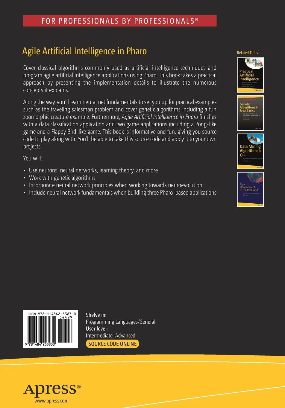 Rückseite: 9781484253830 | Agile Artificial Intelligence in Pharo | Alexandre Bergel | Buch | xxi