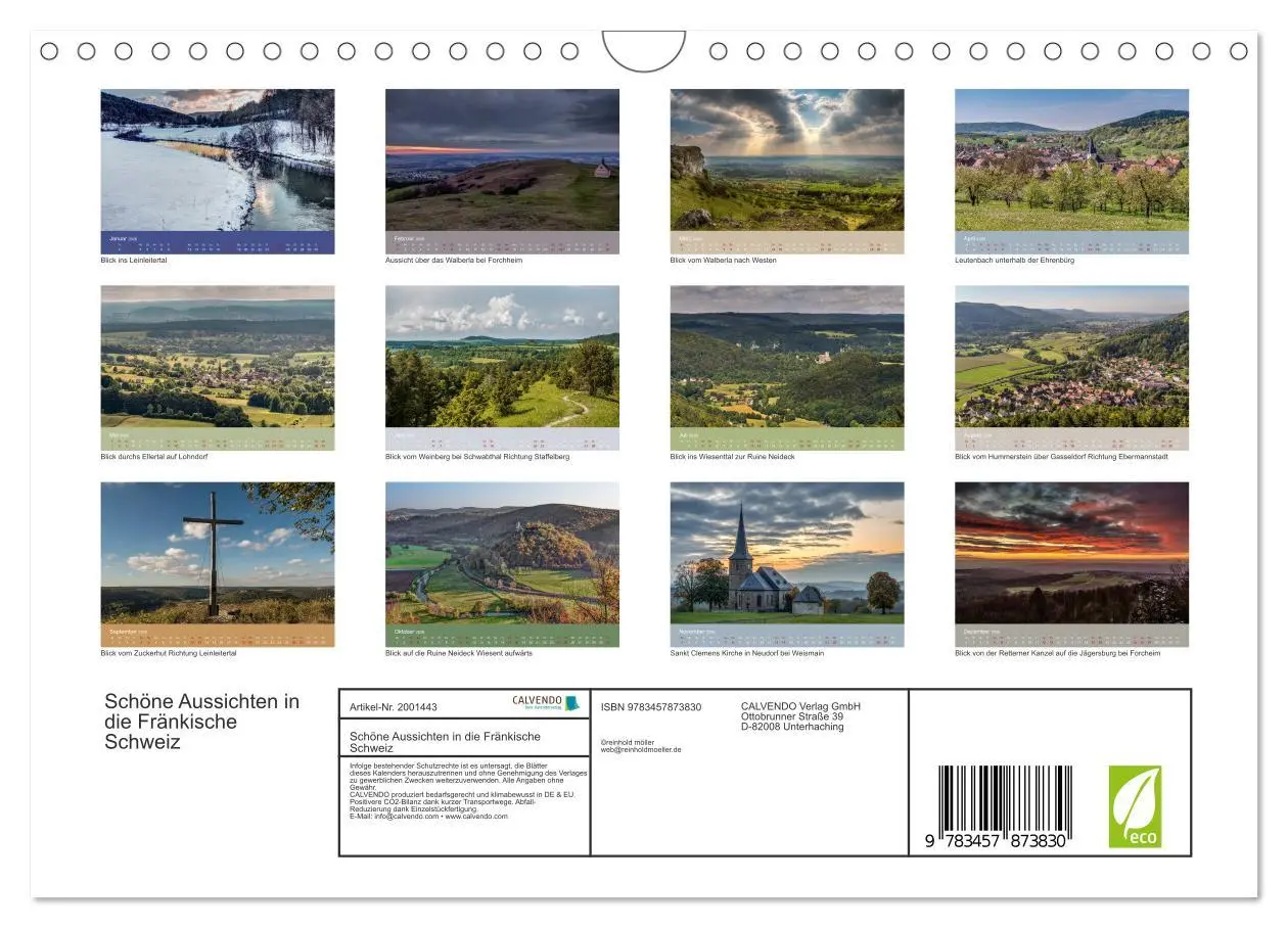 Bild: 9783457873830 | Schöne Aussichten in die Fränkische Schweiz (Wandkalender 2026 DIN...