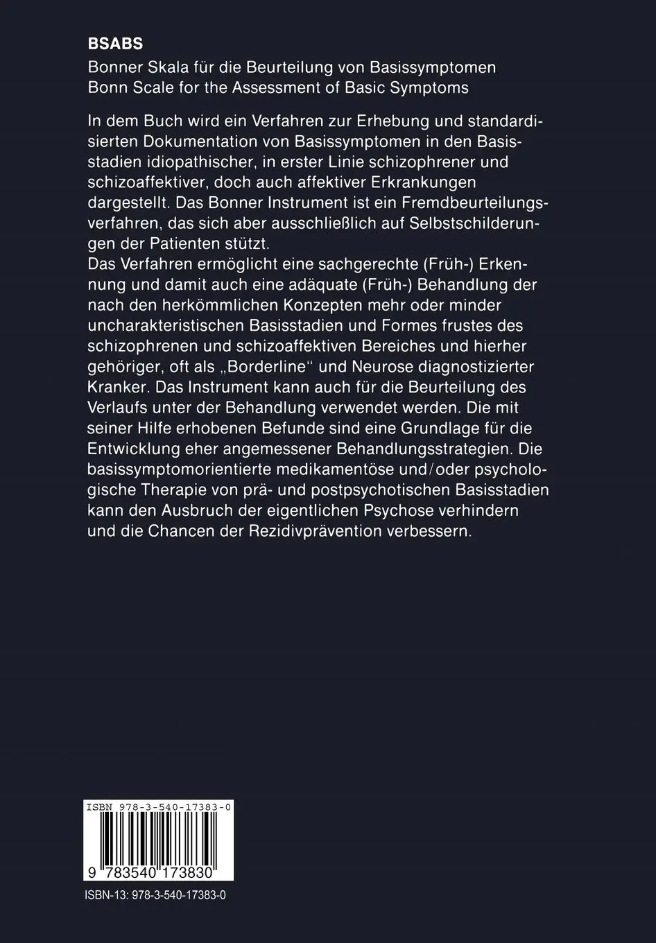 Rückseite: 9783540173830 | BSABS | Gisela Gross (u. a.) | Taschenbuch | x | Deutsch | 1987